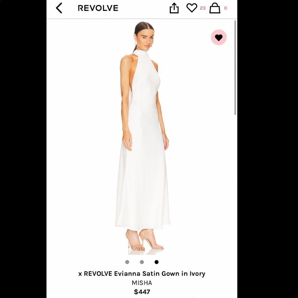 Revolve Evianna Satin Gown in Ivory